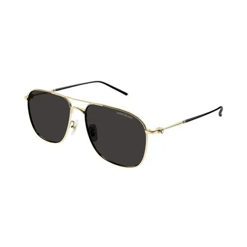 Montblanc - Kính Mát Nam Montblanc MB0417SA 001 Màu Đen - Vua Hàng Hiệu