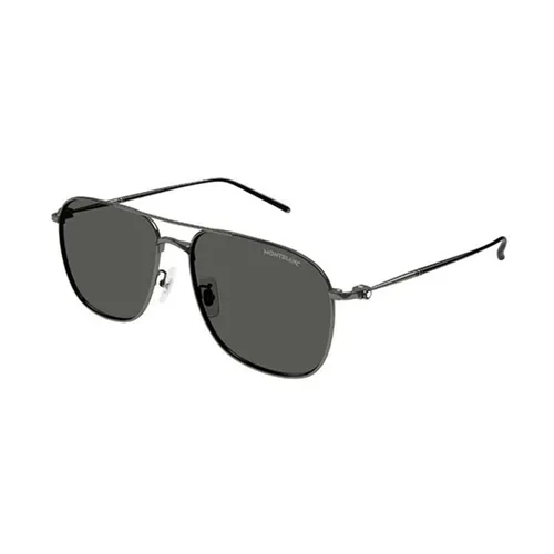 Montblanc - Kính Mát Nam Montblanc MB0417SA 002 Màu Xám - Vua Hàng Hiệu