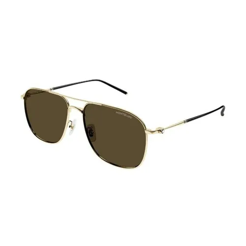 Montblanc - Kính Mát Nam Montblanc MB0417SA 003 Màu Nâu - Vua Hàng Hiệu