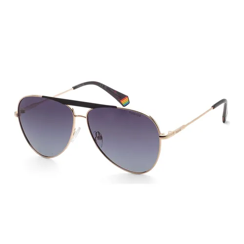 Kính mắt - Kính Mát Nam Polaroid Men's Gold Aviator Polarized Sunglasses PLD6200-S-X-RHL-61 Màu Xám - Vua Hàng Hiệu