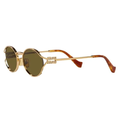 Miu Miu - Kính Mát Nữ Miu Miu 0MU 52YS 7OE01T Sunglasses Màu Xanh Vàng - Vua Hàng Hiệu