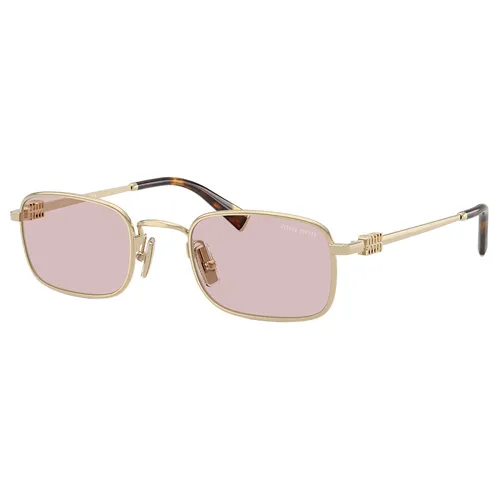 Miu Miu - Kính Mát Nữ Miu Miu 0MU A53S ZVN4I0 Pale Gold Rectangular Sunglasses Màu Hồng Vàng - Vua Hàng Hiệu