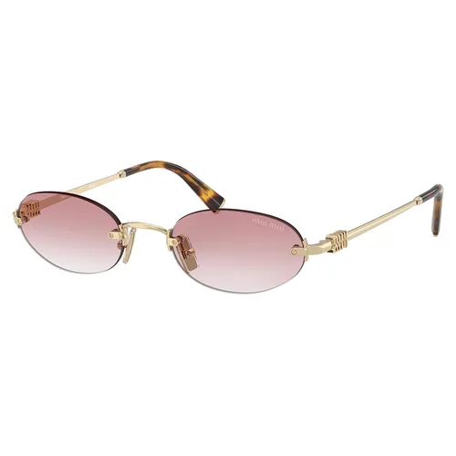 Miu Miu - Kính Mắt Miu Miu Pale Gold Oval Sunglasses 0MU A54S ZVN70O Pale Màu Hồng Vàng - Vua Hàng Hiệu