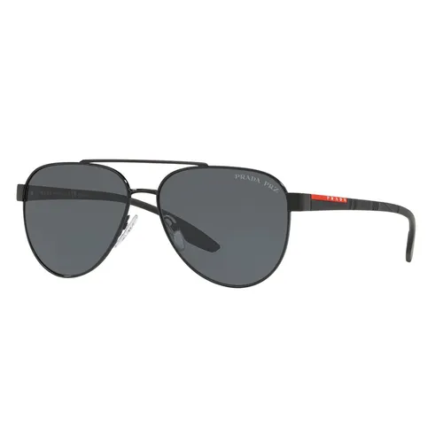 Kính mắt - Kính Mát Prada Linea Rossa Polarized Sunglasses PS 54TS Màu Xám/Đen - Vua Hàng Hiệu