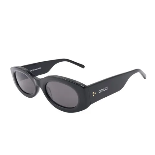 Kính mắt - Kính Mát Unisex Ancci AT8907 C1 Sunglasses Màu Đen Xám - Vua Hàng Hiệu