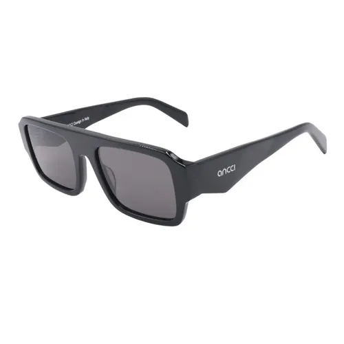 Kính mắt - Kính Mát Unisex Ancci AT8910 C1 Sunglasses Màu Đen Xám - Vua Hàng Hiệu