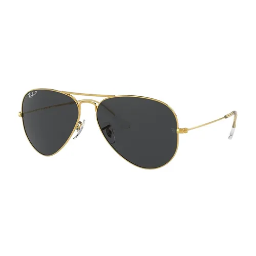 Kính Mát Unisex Rayban Black Polarized Aviator Sunglasses RB3025 919648 58 Màu Đen Vàng - Kính mắt - Vua Hàng Hiệu