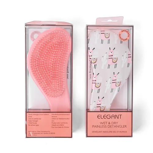 Elegant - Lược Chải Tóc Elegant Detangler Brush Painless Wet & Dry Girl Pink/Beige Sheep Power Màu Kem Hồng - Vua Hàng Hiệu