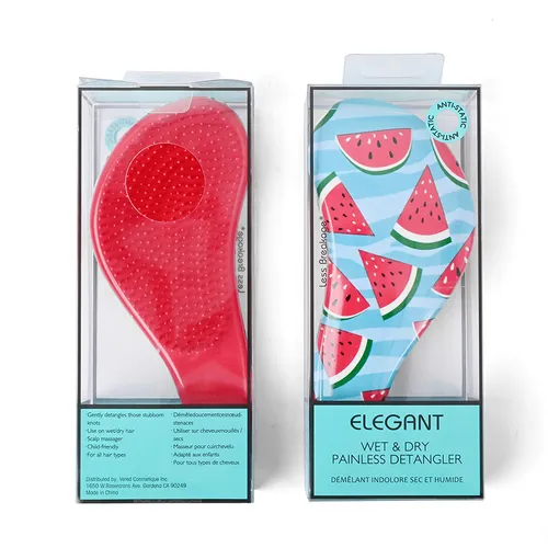 Elegant - Lược Chải Tóc Elegant Detangler Brush Painless Wet & Dry Girl Power Blue Water Melon Màu Xanh/Đỏ - Vua Hàng Hiệu