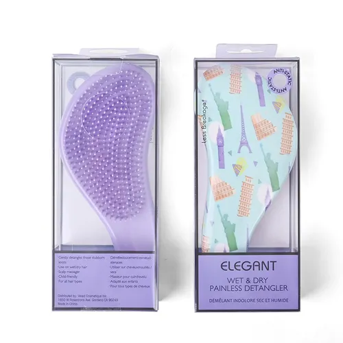 Elegant - Lược Chải Tóc Elegant Detangler Brush Painless Wet & Dry Girl Power Màu Blue Liberty - Vua Hàng Hiệu