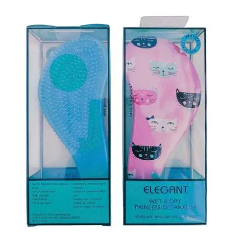 Elegant - Lược Chải Tóc Elegant Detangler Brush Painless Wet & Dry Girl Power Màu Pink Cat - Vua Hàng Hiệu