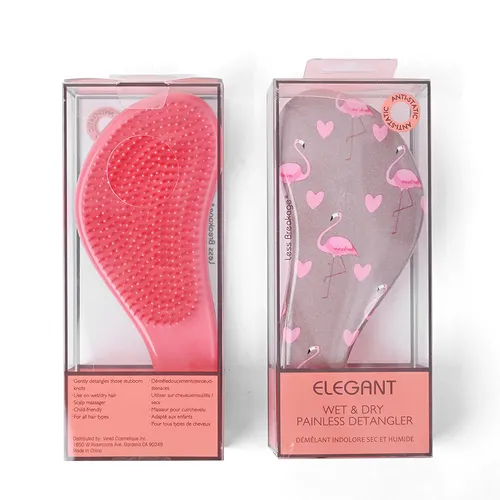 Elegant - Lược Chải Tóc Elegant Detangler Brush Painless Wet & Dry Girl Power Pink/Brown Flamin Màu Hồng Nâu - Vua Hàng Hiệu
