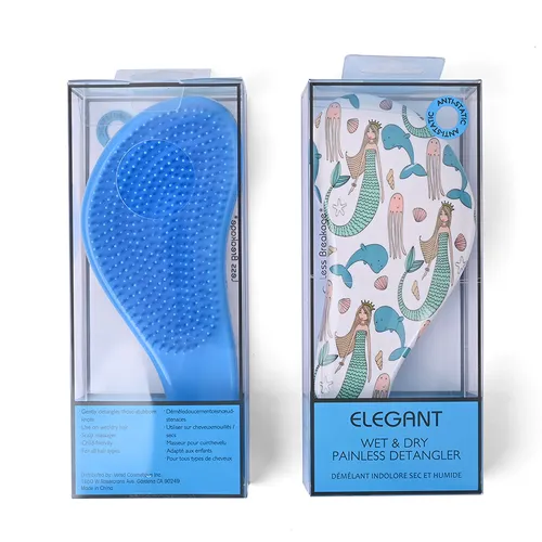 Elegant - Lược Chải Tóc Elegant Detangler Brush Painless Wet & Dry Girl Power Sea Blue Prince Màu Xanh - Vua Hàng Hiệu