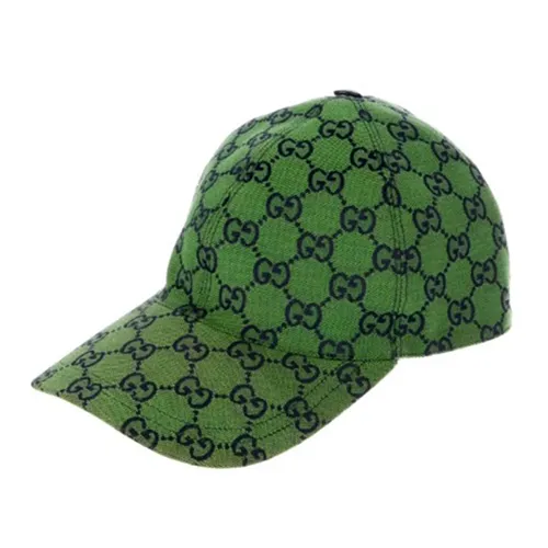 Mũ nón Gucci - Mũ Gucci GG Canvas Leather Trimmed Baseball Cap Màu Xanh Lá Size S - Vua Hàng Hiệu