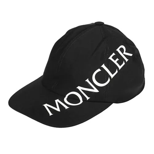 Mũ nón Nam Mũ lưỡi trai - Mũ Nam Moncler Men's Black Diagonal Logo Print Baseball Cap G20913B00025-539DK-999 Màu Đen - Vua Hàng Hiệu