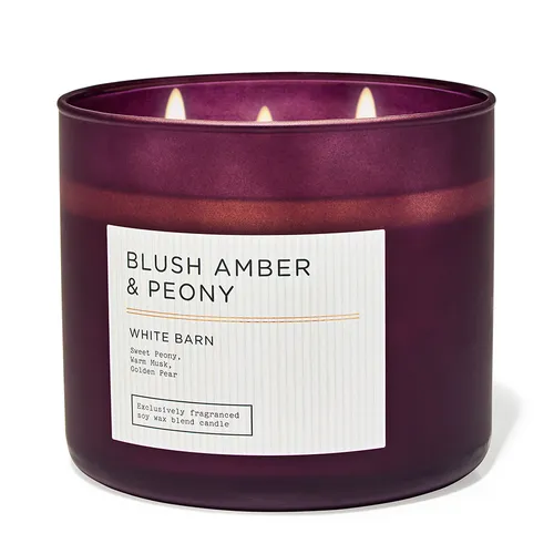 Nến thơm Bath & Body Works - Nến Thơm 3 Bấc Bath & Body Works Blush Amber & Peony 3-Wick Candle 411g - Vua Hàng Hiệu