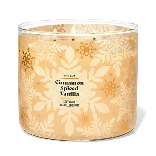 Nến thơm Bath & Body Works - Nến Thơm 3 Bấc Bath & Body Works Cinnamon Spiced Vanilla 3-Wick Candle 411g - Vua Hàng Hiệu