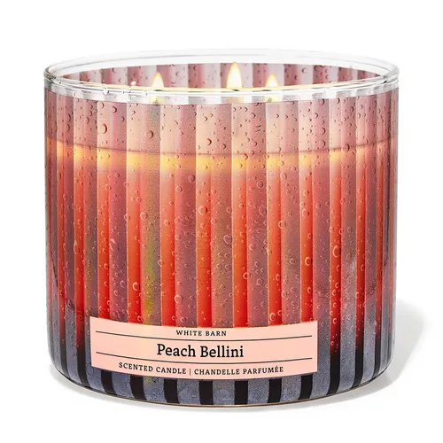 Nến thơm Bath & Body Works - Nến Thơm 3 Bấc Bath & Body Works Peach Bellini 3-Wick Candle 411g - Vua Hàng Hiệu