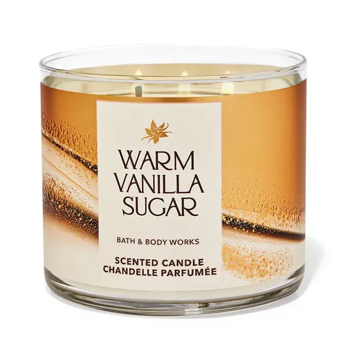 Nến thơm Bath & Body Works - Nến Thơm 3 Bấc Bath & Body Works Warm Vanilla Sugar 3-Wick Candle 411g - Vua Hàng Hiệu