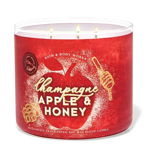Nến thơm Bath & Body Works - Nến Thơm Bath & Body Works Champagne Apple & Honey 3-Wick Candle 411g - Vua Hàng Hiệu