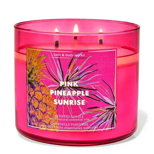 Nến thơm Bath & Body Works - Nến Thơm Bath & Body Works Pink Pineapple Sunrise 3-Wick Candle 411g - Vua Hàng Hiệu