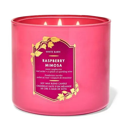 Nến thơm Bath & Body Works - Nến Thơm Bath & Body Works Raspberry Mimosa 3-Wick Candle 411g - Vua Hàng Hiệu