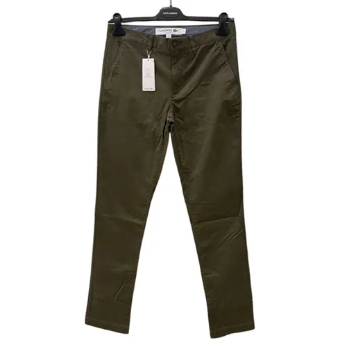Thời trang - Quần Kaki Nam Lacoste Slim Fit Pants Chino Pants Zipper Fly L32 Green Khaki Màu Xanh Size 30 - Vua Hàng Hiệu
