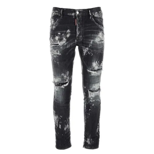 Thời trang DSquared2 Nam - Quần Jean Nam Dsquared2 Skater In Stretch Denim S74LB1325S30503 Màu Đen Xám Size 46 - Vua Hàng Hiệu