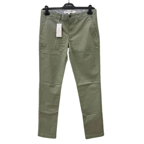 Thời trang - Quần Kaki Nam Lacoste Men's Slim Fit Stretch Gabardine Chino Pants Màu Xanh Rêu Size 30 - Vua Hàng Hiệu