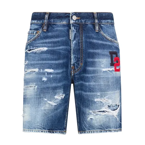 Thời trang DSquared2 Nam - Quần Short Nam Dsquared2 Dark Ripped Wash Marine Shorts S74MU0819S30309470 Màu Xanh Size 46 - Vua Hàng Hiệu