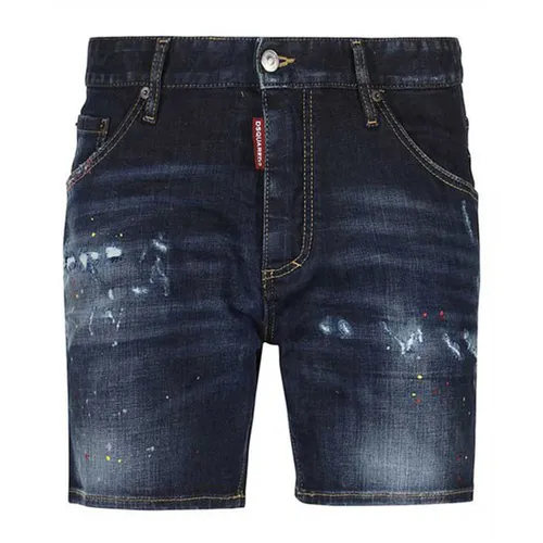 Thời trang DSquared2 Nam - Quần Short Nam Dsquared2 Denim Dark Blue Denim S74MU0649 S30664 Màu Xanh Đậm Size 50 - Vua Hàng Hiệu
