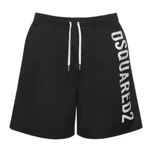 DSquared2 - Quần Short Nam Dsquared2 Logo Boxer Swim Shorts Màu Trắng Đen Size 48 - Vua Hàng Hiệu
