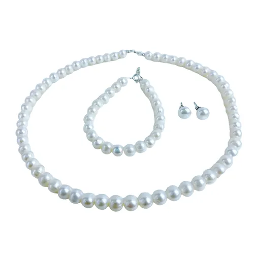 Set Dây Chuyền + Khuyên Tai + Vòng Đeo Tay Minh Hà Pearl Jewelry Ngọc Trai Màu Trắng - Trang sức - Vua Hàng Hiệu