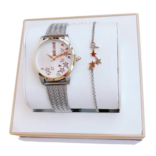 Set Đồng Hồ + Vòng Đeo Tay Nữ Just Cavalli Quatz JC1L042M0105 Màu Bạc - Đồng hồ - Vua Hàng Hiệu