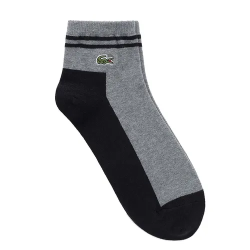 Thời trang Tất - Tất Nam Lacoste Men's Color Block Mid Socks RA690E - 031 Màu Xám Đen - Vua Hàng Hiệu