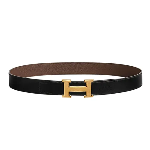 Thắt lưng - Thắt Lưng Hermès H Guillochee Belt Buckle & Reversible Leather Strap 32mm Guillochee/ Gold Màu Đen Nâu Size 85 - Vua Hàng Hiệu