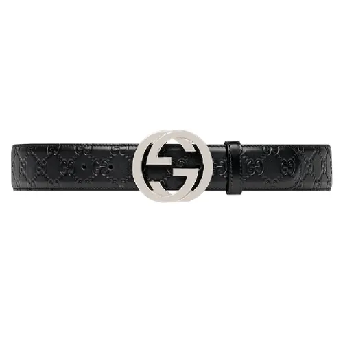 Thắt lưng - Thắt Lưng Nam Gucci Signature Leather Belt ‘Black’ 411924-CWC1N-1000 Màu Đen Size 85 - Vua Hàng Hiệu
