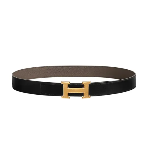Thắt lưng - Thắt Lưng Nam Hermès H Guillochee Belt Buckle & Reversible Leather Strap 32mm Noir/Étain Hai Mặt Màu Đen/Xám Size 95 - Vua Hàng Hiệu
