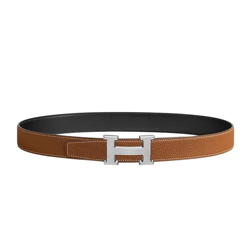 Thắt lưng - Thắt Lưng Nam Hermès H Guillochee Belt Buckle & Reversible Leather Strap 32mm Noir/Gold Hai Mặt Màu Đen/Nâu Size 85 - Vua Hàng Hiệu