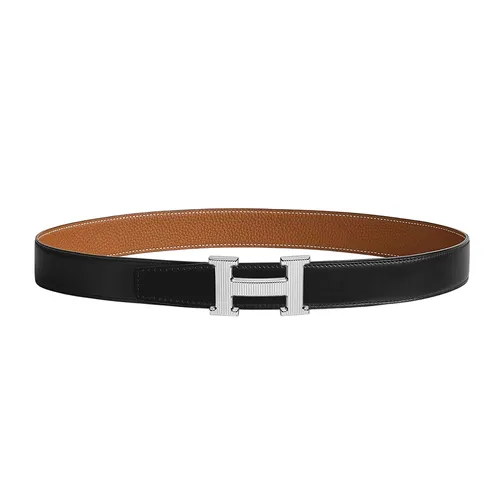 Thắt lưng - Thắt Lưng Nam Hermès H Striee Belt Buckle & Reversible Leather Strap 32mm Noir/Gold Màu Đen/Nâu Size 85 - Vua Hàng Hiệu
