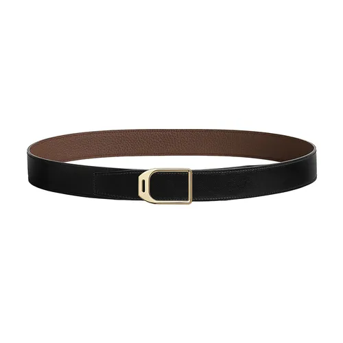 Thắt lưng - Thắt Lưng Nam Hermès Jockey Belt Buckle & Reversible Leather Strap 32 mm màu Đen Nâu Size 85 - Vua Hàng Hiệu