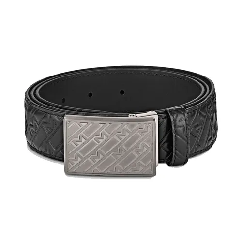 Thắt lưng Montblanc Nam - Thắt lưng Nam Montblanc Black 35mm Leather Belt Màu Đen - Vua Hàng Hiệu