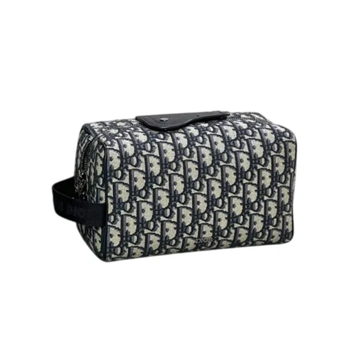 Túi xách Dior - Túi Cầm Tay Dior Toiletry Lingot Monogram Canvas Clutch Màu Đen Hoạ Tiết - Vua Hàng Hiệu