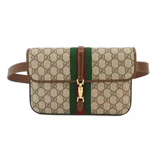 Gucci - Túi Đeo Chéo Nữ Gucci GG Supreme Belt Bag Leather Beige Brown Màu Nâu Be - Vua Hàng Hiệu