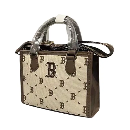 MLB Korea - Túi Đeo Chéo MLB Diamond Monogram Boston Red Sox Crossbody Bag Màu Be/Nâu - Vua Hàng Hiệu