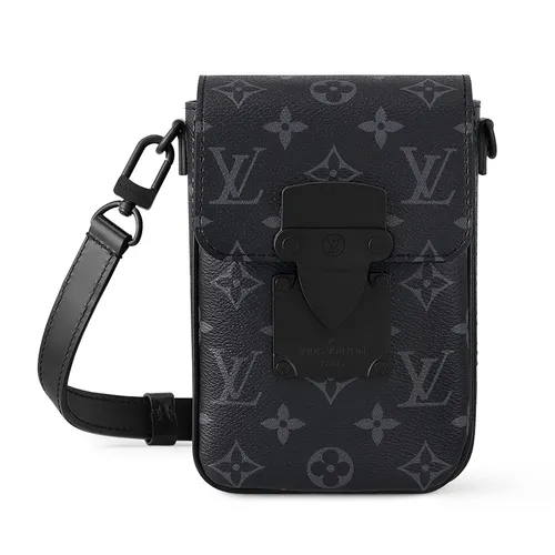 Louis Vuitton - Túi Đeo Chéo Nam Louis Vuitton LV S-Lock Monogram Eclipse Crossbody Bag M82252 Black Màu Đen - Vua Hàng Hiệu