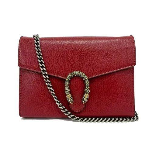Túi xách Gucci - Túi Đeo Chéo Nữ 401231 Chain Wallet 2-Way Clutch Dionysus Shoulder Bag Red Màu Đỏ - Vua Hàng Hiệu