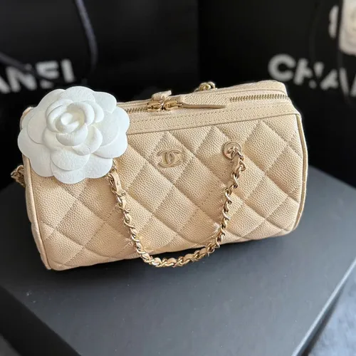 Túi xách Chanel - Túi Đeo Chéo Nữ Chanel 25P Caviar Bowling Speedy Bag Màu Be - Vua Hàng Hiệu