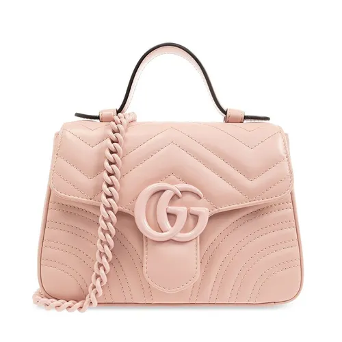 Túi Đeo Chéo Nữ Gucci GG Marmont Mini Top Handle 702563 DAAAH Màu Hồng