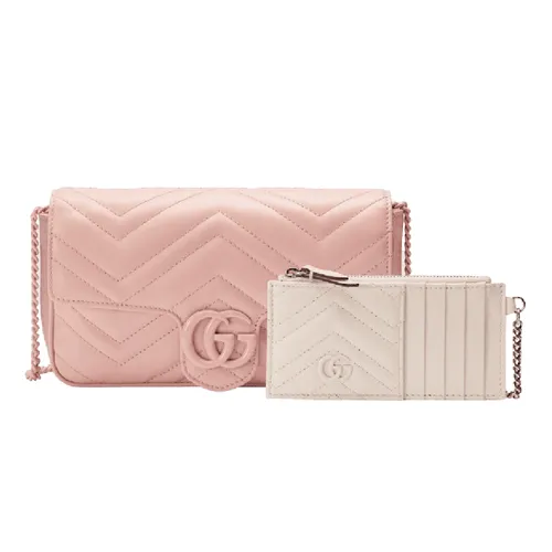Túi Đeo Chéo Nữ Gucci GG Marmont Super Mini Bag 751526 AACX5 5945 Màu Hồng Phấn